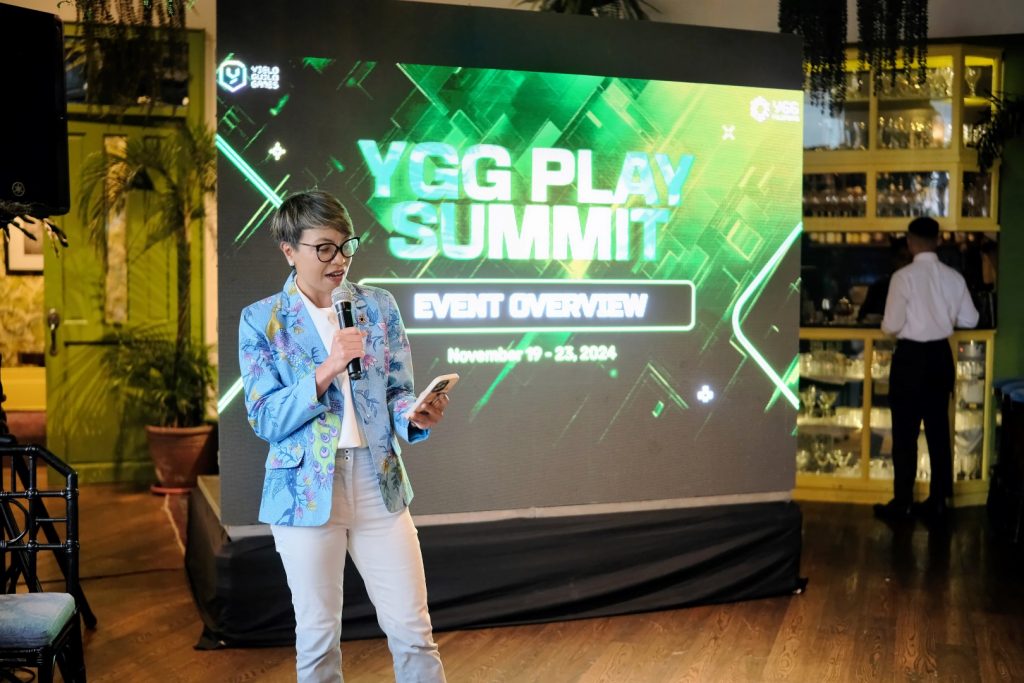 Mench Dizon speaking at the YGG Play Summit