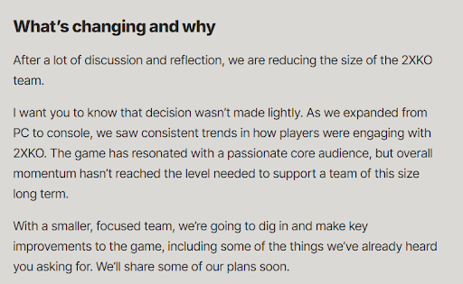 Official update on 2XKO from Riot Games